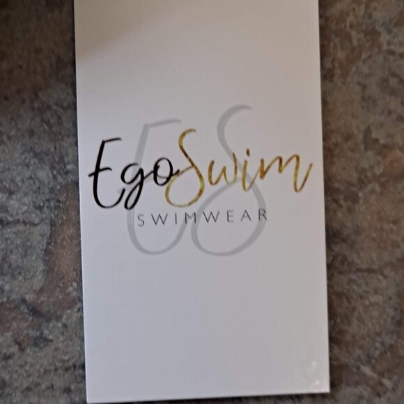 EcoSwim Size Large 2 Piece Green Bikini Set Hi Rise Bottom Sleeved Top w/Silver - Picture 5 of 15